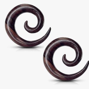 Organic Sono Wood Spiral Tapered Hanger Ear Plugs OOG 10mm